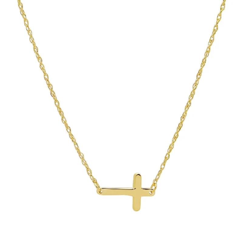 Best necklaces and pendants with statement designs for a fashionable accessory-East to West Cross Necklace in 14kt Yellow Gold (18 inches)