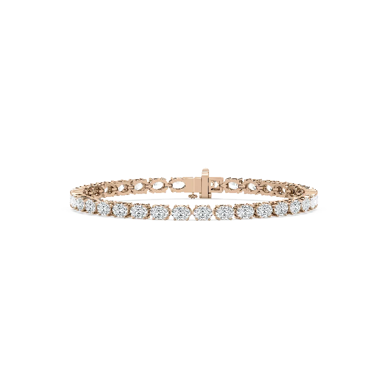 Best bangle bracelets for women with elegant gold designs for every occasion-East West Oval Tennis Bracelet