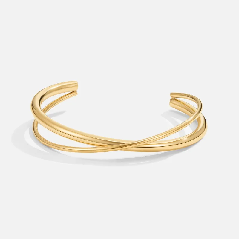 Best bangle bracelets with thin, delicate chains for an understated, sophisticated look-Eva Gold Twist Bracelet