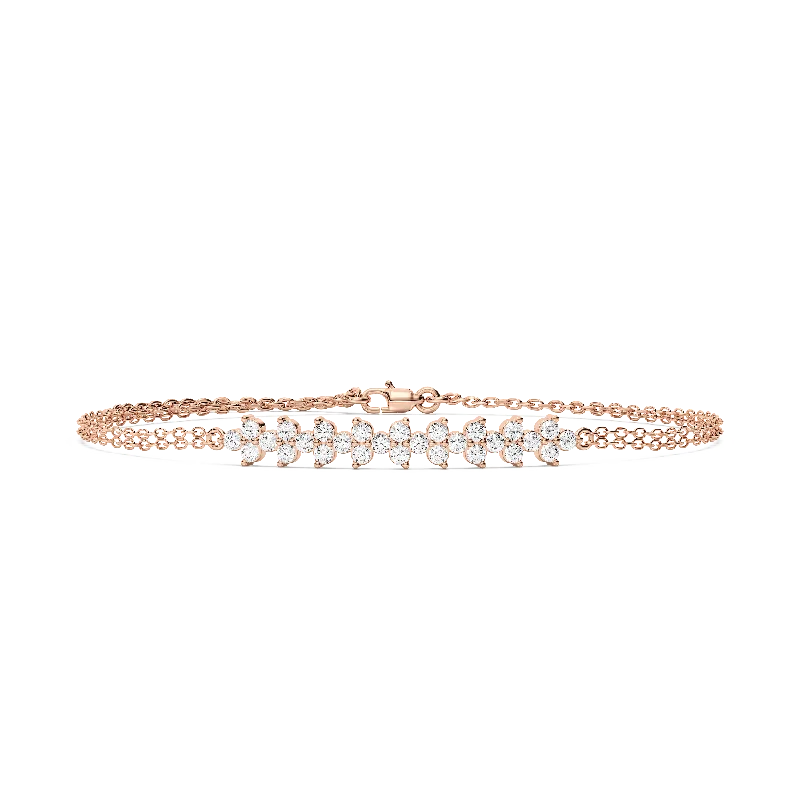 Best bangle bracelets with stacked designs for a trendy and fashionable look-Fancy Diamond Chain Bracelet