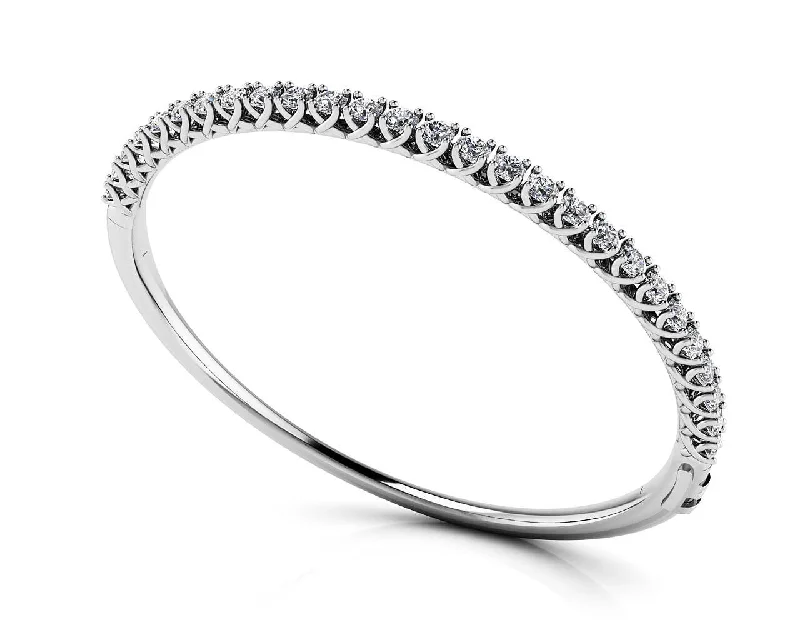 Chunky bangle bracelets with metallic finishes for a bold and statement-making look-Fashion Diamond Bracelet