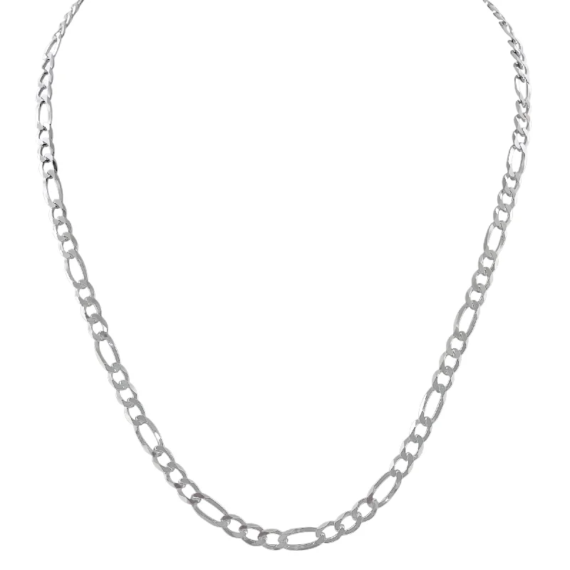 Best necklaces and pendants with cubic zirconia for a budget-friendly dazzling effect-Figaro Chain in Sterling Silver (22 inches and 3.9mm)