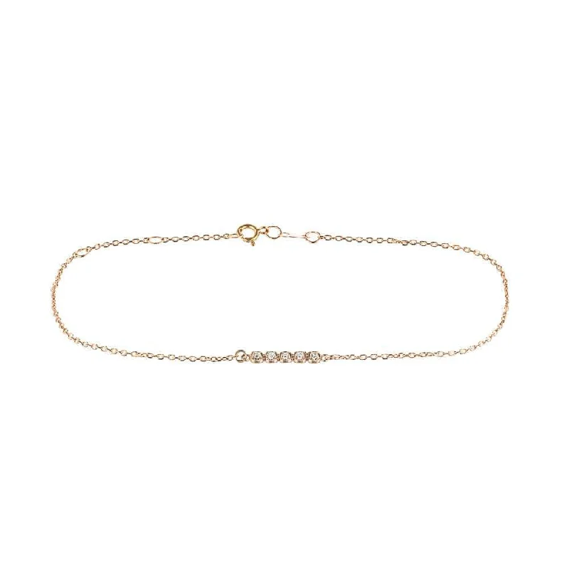 Best bangle bracelets with hand-crafted details for a unique and artisanal touch-5 Stone Diamond Bar Bracelet