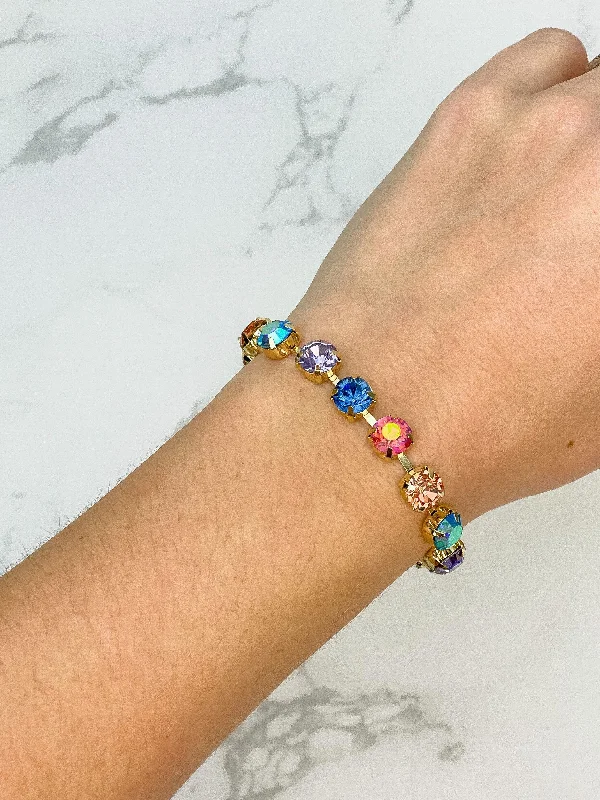 Colorful bangle bracelets with enamel details for a playful and youthful style-Gemstone Toggle Bracelet - Multi