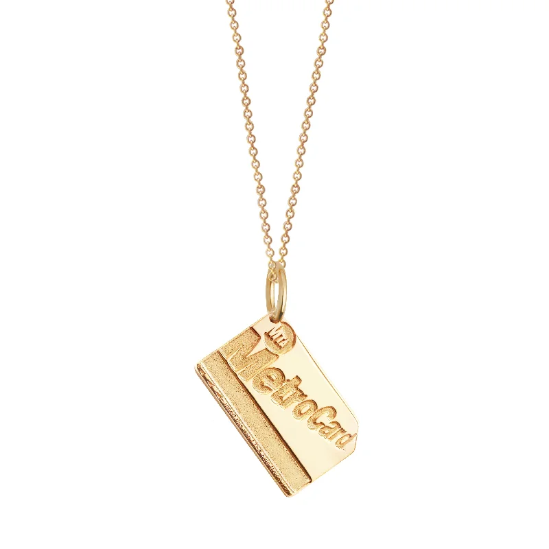 Best necklaces and pendants with layered designs for a chic, stacked look-Gold Vermeil Mini MetroCard Charm Necklace