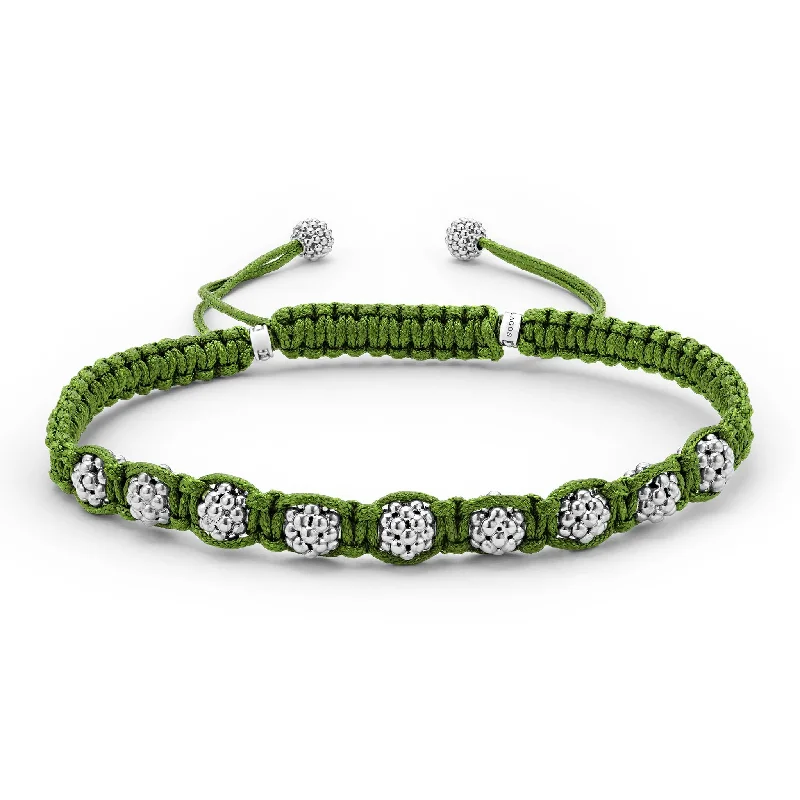 Best bangle bracelets with infinity symbols for a design full of meaning and charm-Green Macrame Bracelet