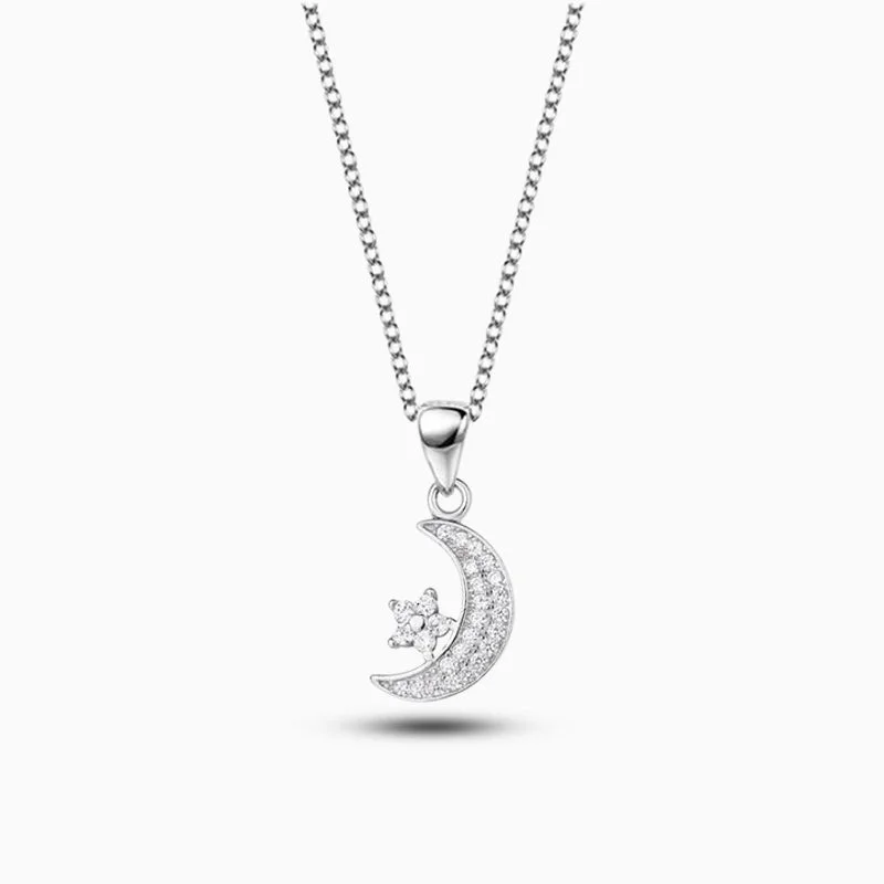 Trendy necklaces and pendants with geometric shapes for a modern aesthetic-Crescent Moon And Star Necklace