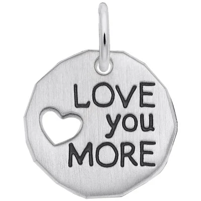 Beautiful necklaces and pendants with tree branch motifs for a nature-inspired design-I Love You More Charm in Sterling Silver