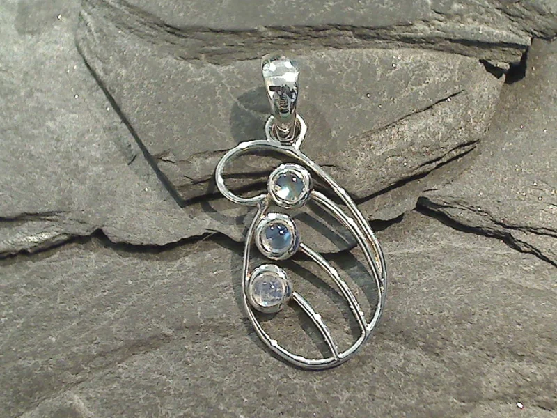 Unique necklaces and pendants with artistic shapes for a creative, one-of-a-kind design-Moonstone, Sterling Silver Pendant