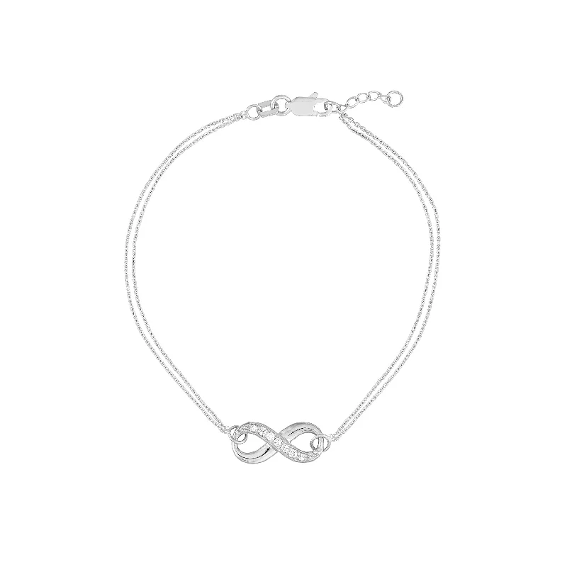 Best bangle bracelets with enamel detailing for a colorful and unique design-Infinity on Chain Bracelet with Diamond