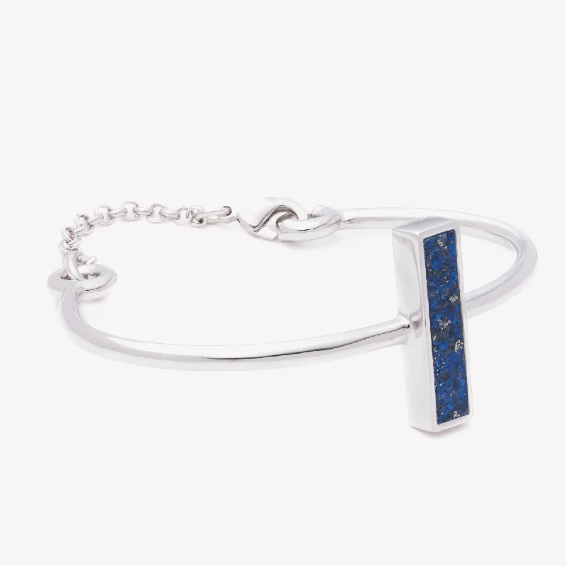 Best necklaces and pendants with infinity hearts for a romantic, eternal symbol-INLAID CROSSBAR CUFF - LAPIS LAZULI