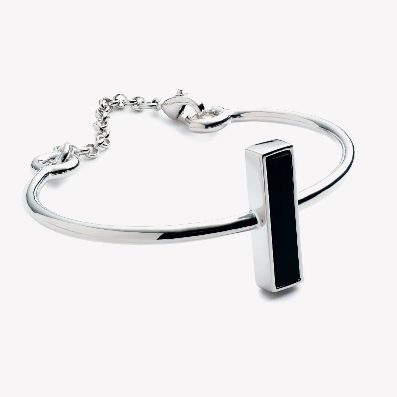 Best necklaces and pendants with zodiac signs for a celestial, astrology-inspired vibe-INLAID CROSSBAR CUFF - ONYX