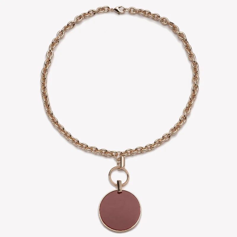 Elegant necklaces and pendants with gold chains for a chic, timeless appearance-INLAID IOS PENDANT NECKLACE - CARNELIAN