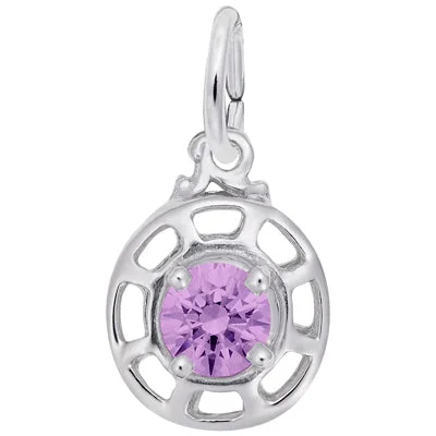 Best necklaces and pendants with cubic zirconia for a budget-friendly dazzling effect-Insightful February Charm in Sterling Silver