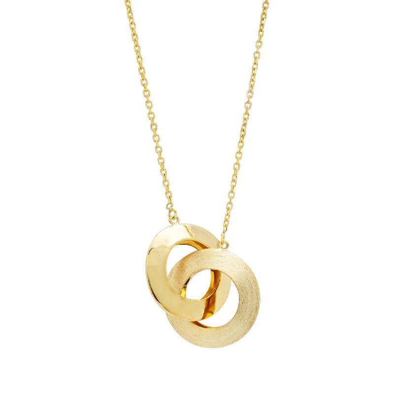 Best necklaces and pendants with butterfly pendants for a delicate, light style-Interlocking Circle Necklace in 14kt Yellow Gold