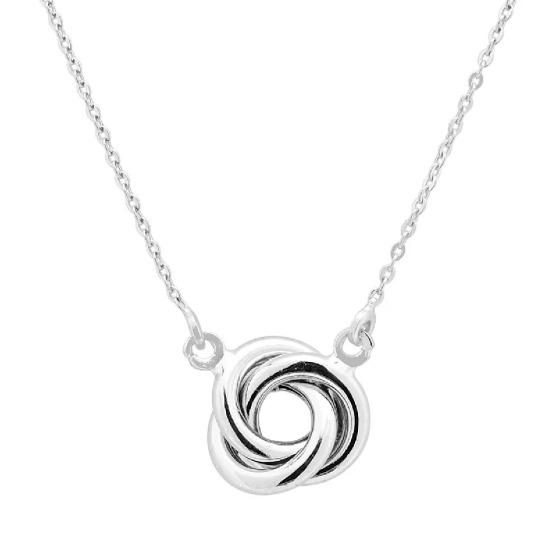 Beautiful necklaces and pendants with diamond halo settings for extra brilliance-Knot Necklace in 14kt White Gold