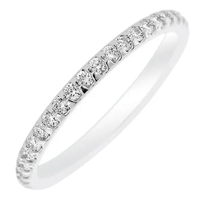 Beautiful necklaces and pendants with layered chains for a fashionable, chic look-Memoire Odessa Diamond Eternity Wedding Band in Platinum (1/2ct tw)