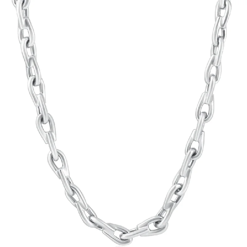 Layered necklaces and pendants for a trendy and fashionable stacked look-Men's 14k Gold (137gram) or Platinum (257gram) 7.5mm Link Chain Necklace 24"