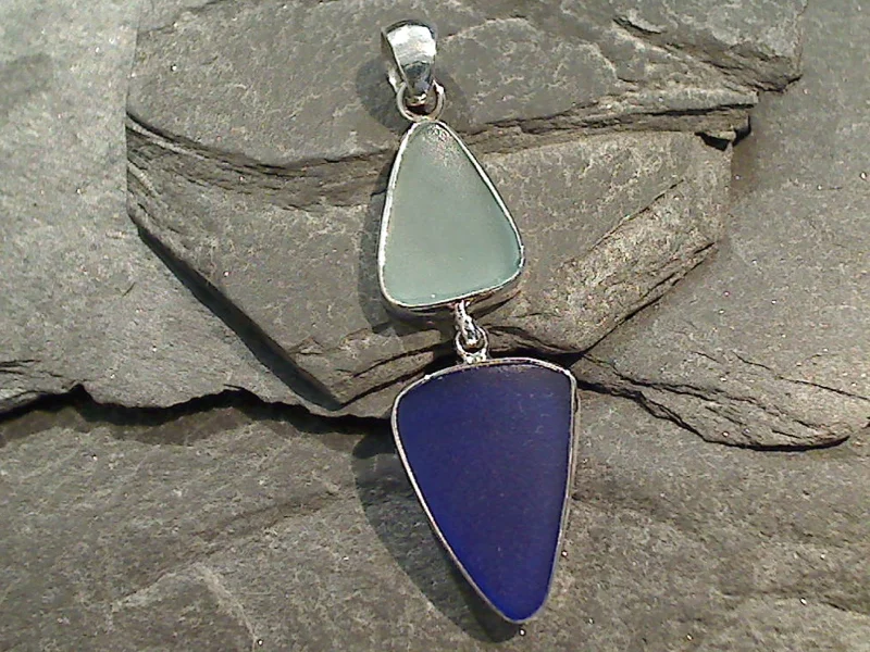 Best necklaces and pendants with heart-shaped designs for a romantic look-Sea Glass, Sterling Silver Pendant