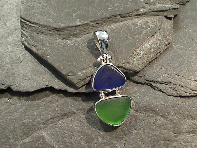 Best necklaces and pendants with layered designs for a chic, stacked look-Sea Glass, Sterling Silver Small Pendant