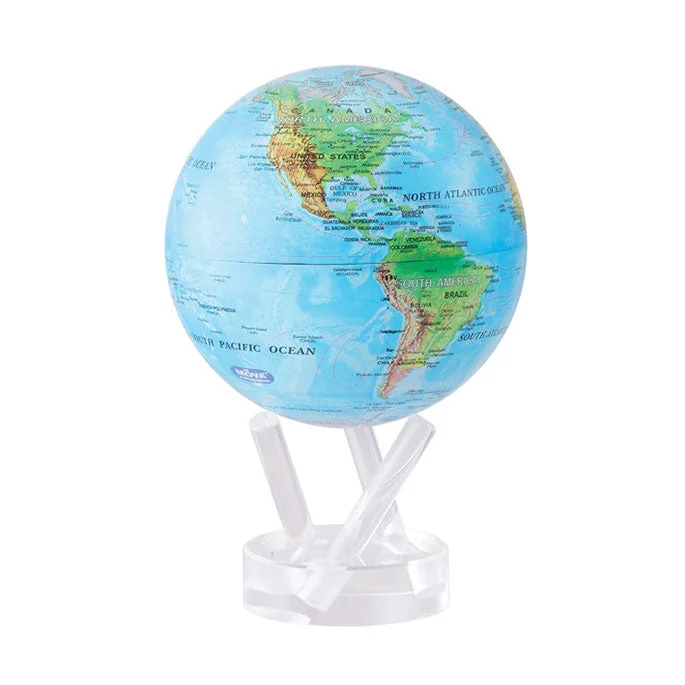 Personalized necklaces and pendants with coordinates for a meaningful location-based gift-Mova Rotating Blue Ocean Relief Globe