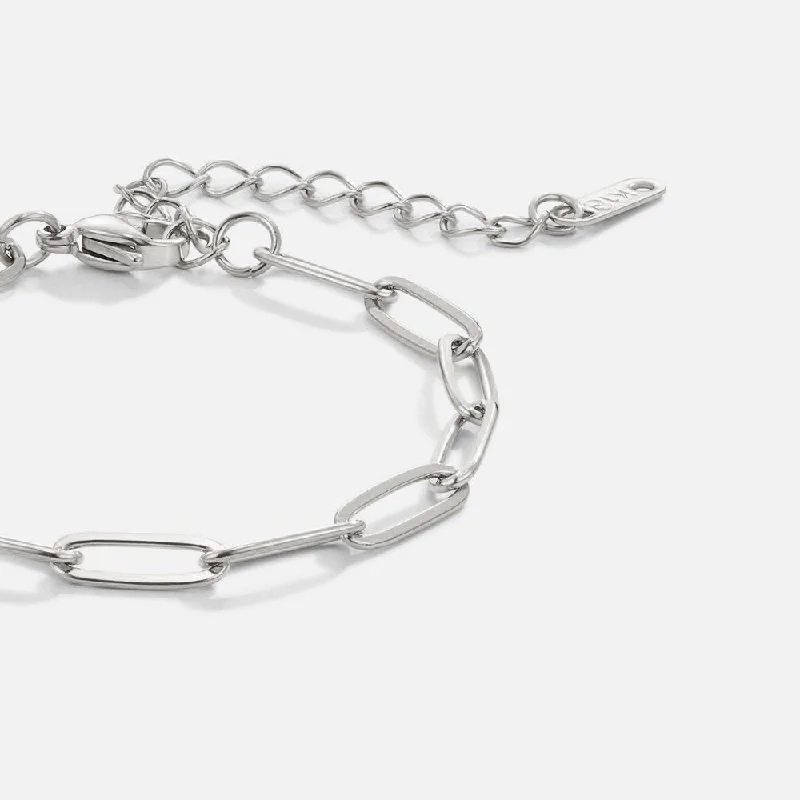 Lightweight bangle bracelets with subtle shimmer for an understated yet elegant look-Paperclip Silver Bracelet