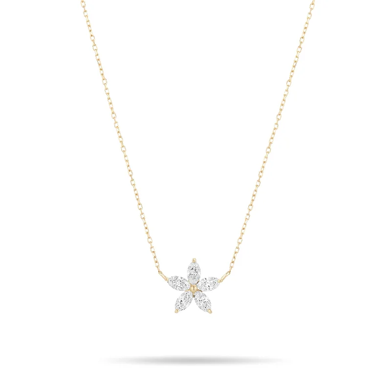 Best necklaces and pendants with matching earrings for a coordinated, elegant look-PARIS FLOWER DIAMOND NECK