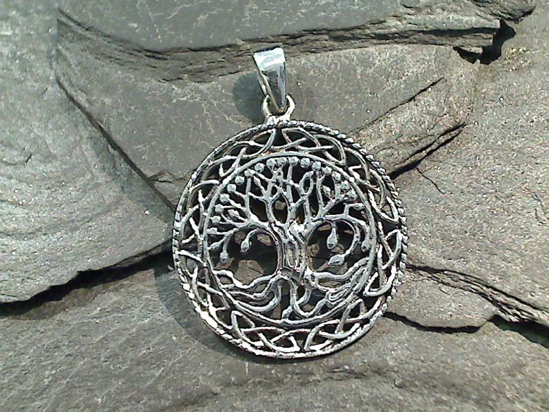 Necklaces and pendants with angel wing motifs for a spiritual, meaningful design-Sterling Silver Tree Of Life Pendant