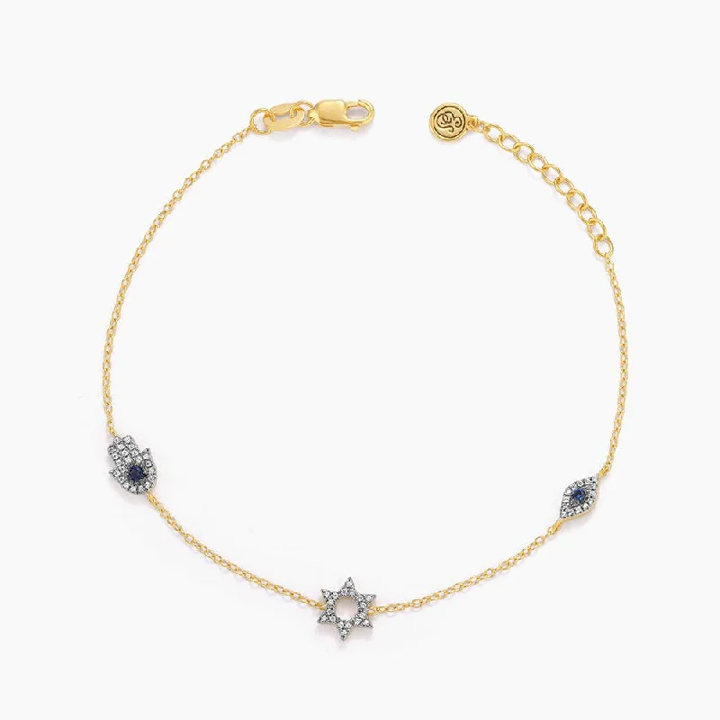 Best bangle bracelets with stacked designs for a trendy and fashionable look-Pavè Diamond Star of David Bracelet