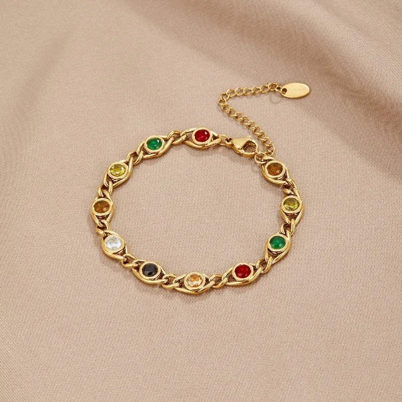 Stylish bangle bracelets with gemstone accents for a chic and modern look-Persia Rainbow Bracelet