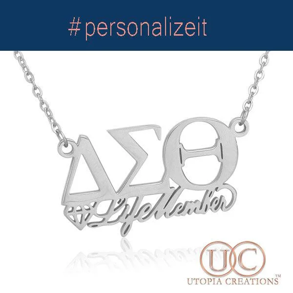 Beautiful necklaces and pendants with moonstone for an ethereal, mystical appearance-Personalized ΔΣΘ Symbol Necklace