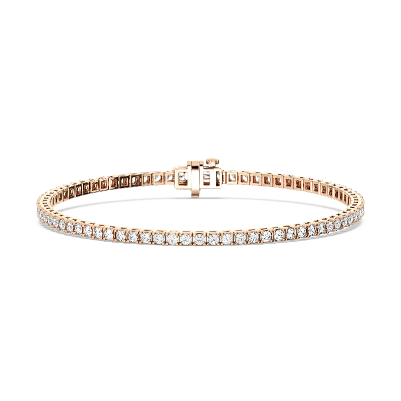 Stackable bangle bracelets with customizable charms for a personalized collection-Petite Classic 4-Prong Tennis Bracelet