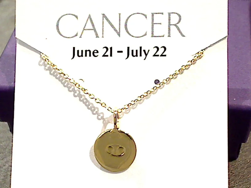 Stunning necklaces and pendants with chakra stones for healing and balance-16" - 18" Gold Plated Sterling Cancer Zodiac Necklace