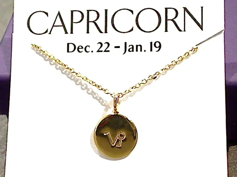 Stunning necklaces and pendants with amethyst gemstones for a calming effect-16" - 18" Gold Plated Sterling Capricorn Zodiac Necklace