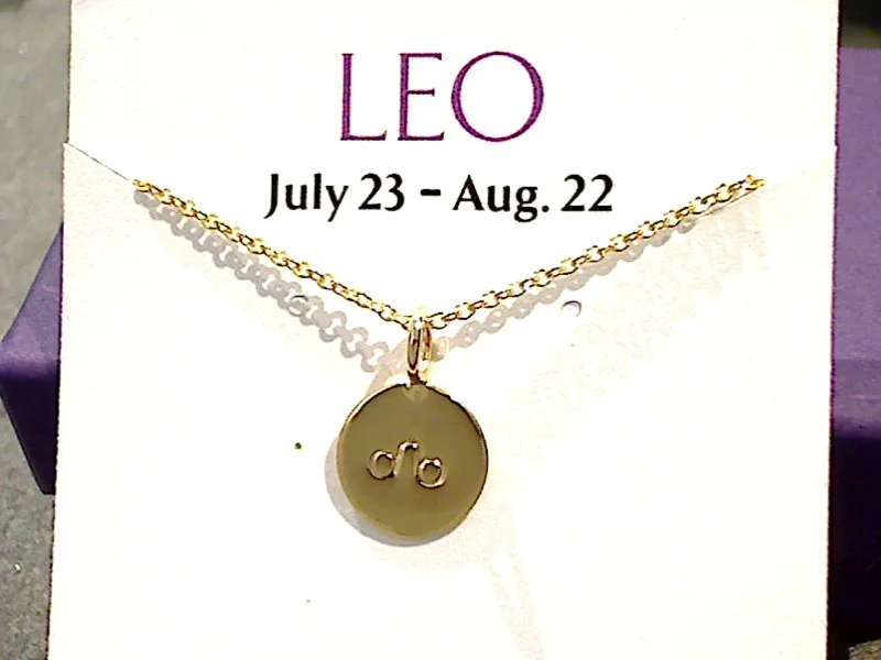 Necklaces and pendants with sun and moon motifs for a celestial-inspired design-16" - 18" Gold Plated Sterling Leo Zodiac Necklace