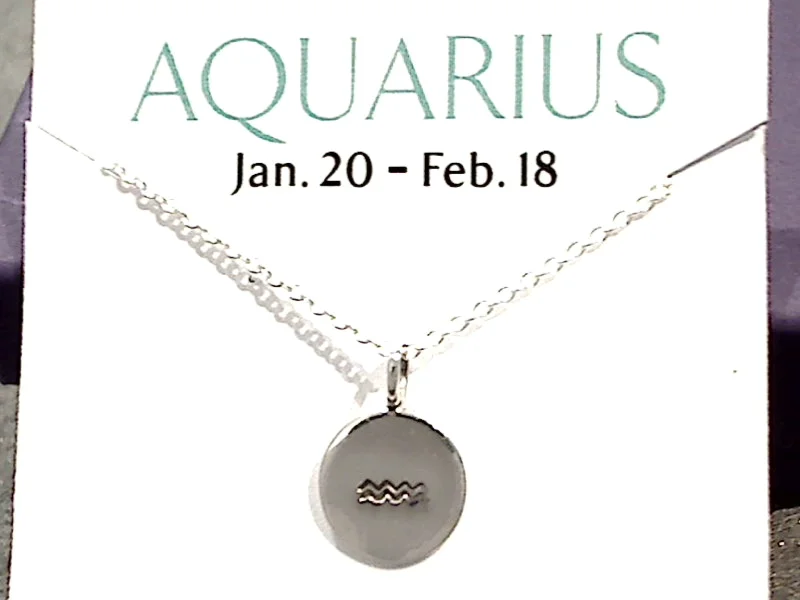 Stunning necklaces and pendants with aquamarine stones for a serene effect-16" - 18" Sterling Silver Aquarius Zodiac Necklace