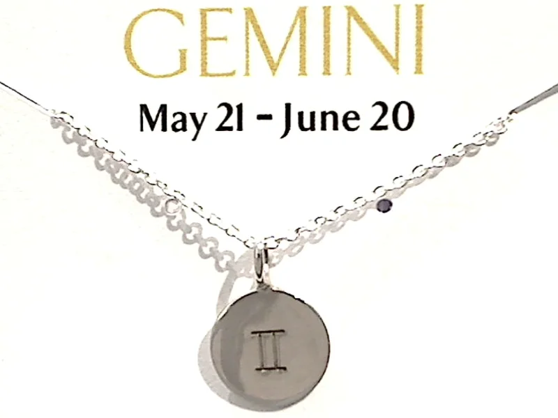 Unique necklaces and pendants with gemstones for a colorful and vibrant statement-16" - 18" Sterling Silver Gemini Zodiac Necklace