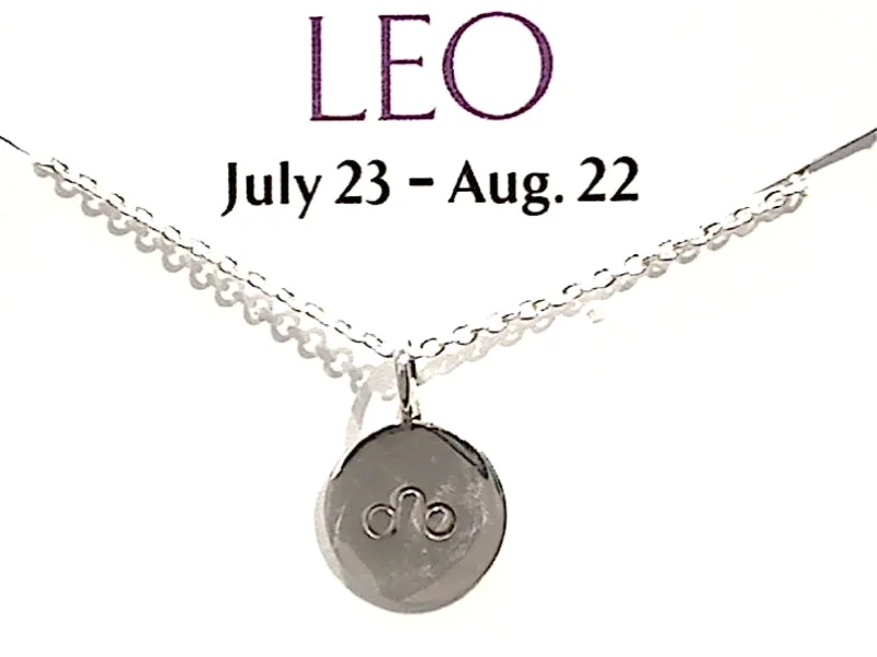 Necklaces and pendants with geometric pendants for a clean, contemporary design-16" - 18" Sterling Silver Leo Zodiac Necklace