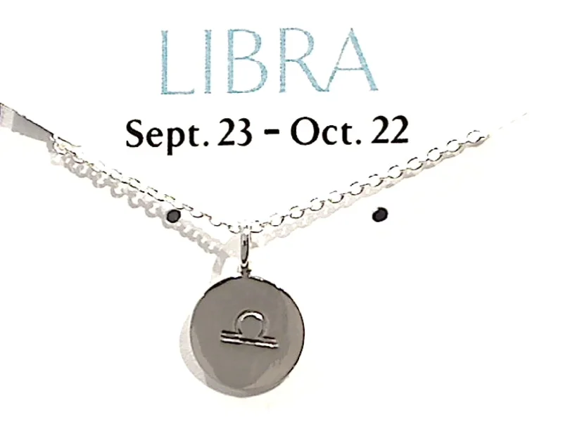 Necklaces and pendants with ocean-inspired designs for a refreshing, beachy feel-16" - 18" Sterling Silver Libra Zodiac Necklace