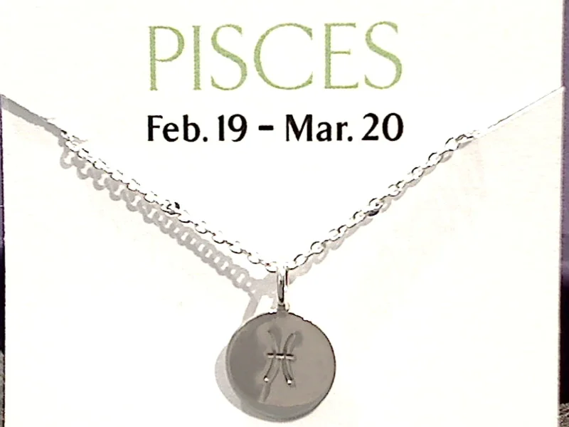 Simple necklaces and pendants with bar pendants for a sleek modern design-16" - 18" Sterling Silver Pisces Zodiac Necklace