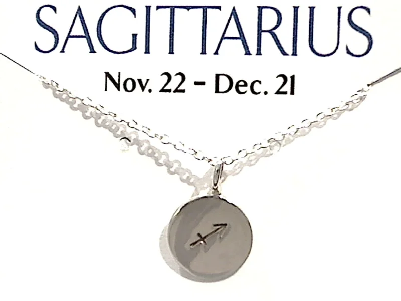 Necklaces and pendants with matching rings for a coordinated set of jewelry-16" - 18" Sterling Silver Sagittarius Zodiac Necklace