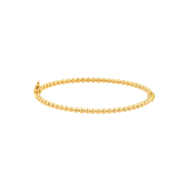 Minimalist bangle bracelets with a thin profile for a sleek and subtle appearance-Polished Ball Bangle Bracelet