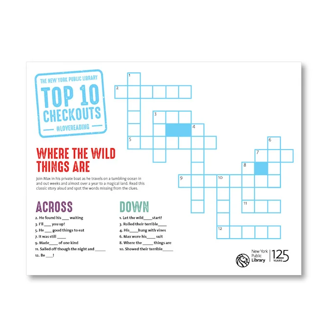 Elegant necklaces and pendants with diamond accents for added sparkle-Printable Kids Crossword: Where the Wild Things Are