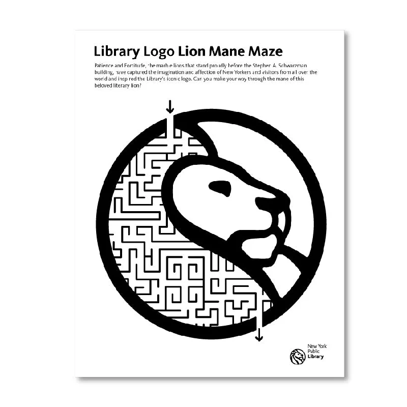 Unique necklaces and pendants with gemstones for a colorful and vibrant statement-Printable Maze: Lion Logo