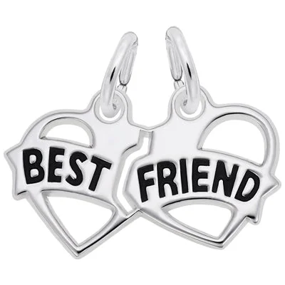 Necklaces and pendants with matching rings for a coordinated set of jewelry-Rembrandt Best Friends Charm in Sterling Silver