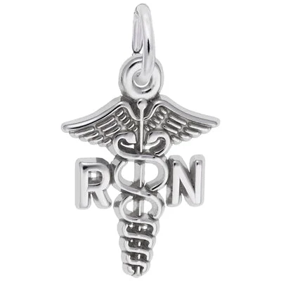 Best necklaces and pendants with turquoise stones for a vibrant boho-chic look-Rembrandt Caduceus/R.N.Charm in Sterling Silver