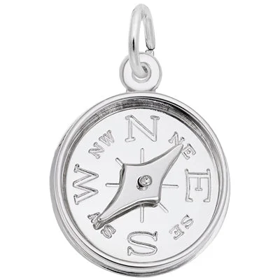 Necklaces and pendants with infinity love symbols for an eternal, romantic gesture-Rembrandt Compass Charm in Sterling Silver