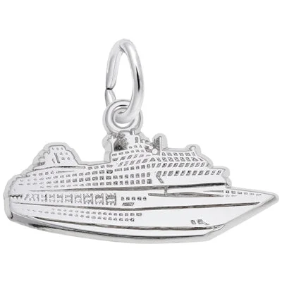 Necklaces and pendants with celestial starburst designs for a radiant look-Rembrandt Cruise Ship Charm in Sterling Silver