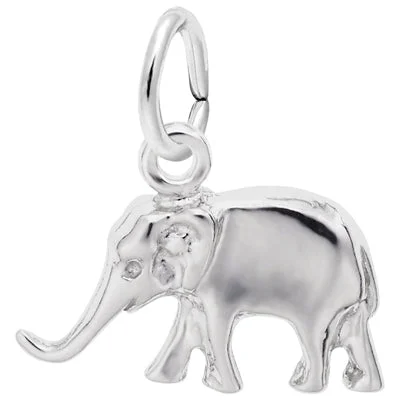 Beautiful necklaces and pendants with geometric shapes for a modern, artistic design-Rembrandt Elephant Charm in Sterling Silver