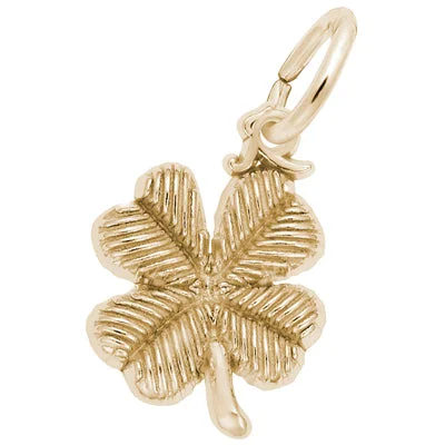 Unique necklaces and pendants with vintage-inspired designs for timeless appeal-Rembrandt Four Leaf Clover Charm in 10kt Yellow Gold